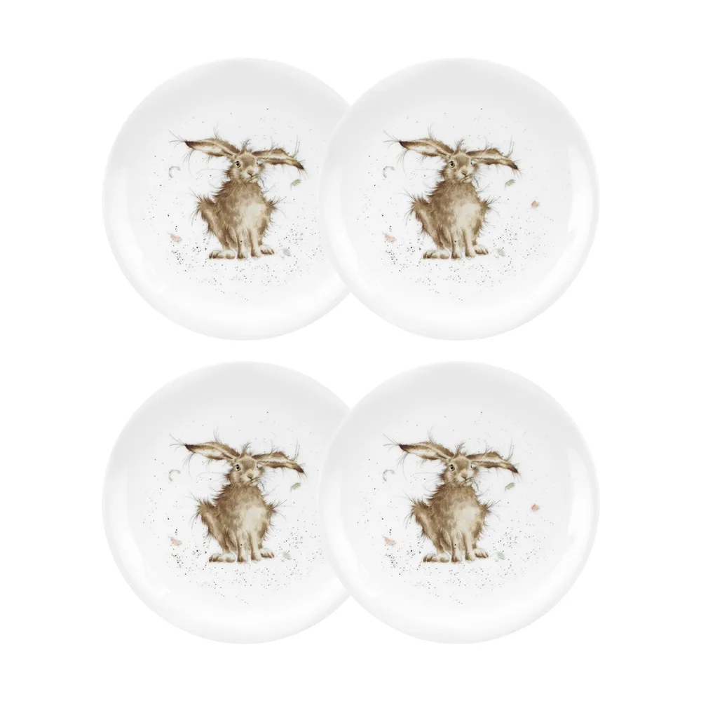 Royal Worcester Wrendale Rabbit Plate "Hare Brained" - Set of 4