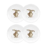 Royal Worcester Wrendale Rabbit Plate "Hare Brained" - Set of 4