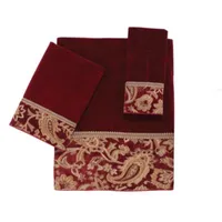 Avanti Arabesque Paisley Bordered Cotton Bath Towels