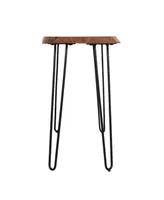 Alaterre Furniture Hairpin Natural Live Edge Wood with Metal 48" Media Console Table