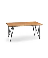 Alaterre Furniture Hairpin Natural Live Edge Wood with Metal 42" Coffee Table