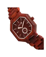 Earth Wood Acadia Wood Bracelet Watch Red 43Mm