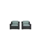 Beaufort 2 Piece Outdoor Wicker Seating Set With Mist Cushion - 2 Outdoor Wicker Chairs