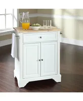 Lafayette Natural Wood Top Portable Kitchen Island