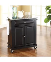 Solid Granite Top Portable Kitchen Cart Island