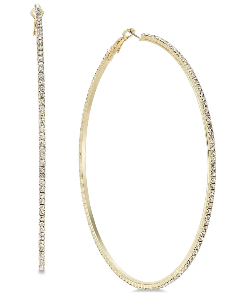 I.n.c. International Concepts Extra-Large Pave Hoop Earrings, 3.54", Created for Macy's