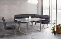 Fenton Contemporary Dining table: With Cement Gray Top