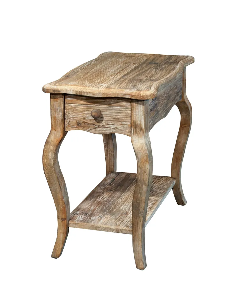 Alaterre Furniture Rustic - Reclaimed Chairside Table, Driftwood