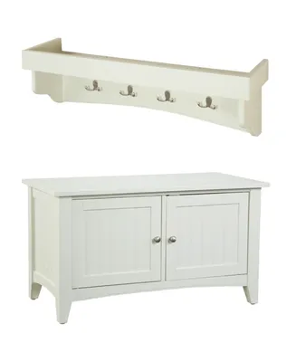 Shaker Cottage Tray Shelf Coat Hook with Cabinet Bench Set