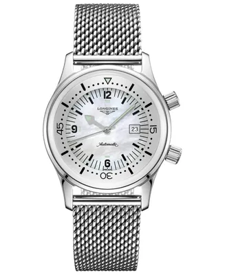 Longines Women's Swiss Automatic Legend Diver Stainless Steel Mesh Bracelet Watch 36mm