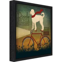 Amanti Art White Doodle on Bike Summer by Ryan Fowler Canvas Framed Art