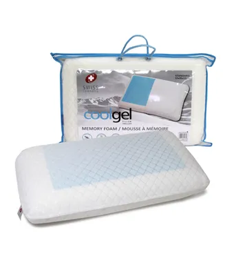 Swiss Comforts Cool Gel Memory Foam Pillow, 22"X14"