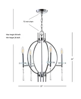 Jonathan Y Laura 23" Crystal,Metal Led Pendant