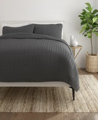 ienjoy Home Herringbone Quilted Coverlet Set