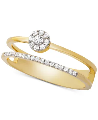 Wrapped Diamond Cluster Double Ring (1/6 ct. t.w.) 14k Gold, Created for Macy's