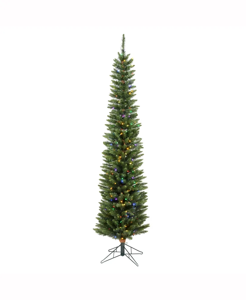 Vickerman 7.5 ft Durham Pole Pine Artificial Christmas Tree With 250 Multi