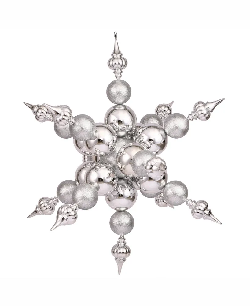 Vickerman 39" Silver Shiny Radical Snowflake Christmas Ornament