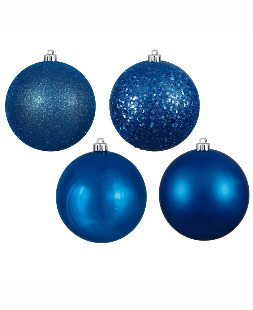 Vickerman 6" Blue 4-Finish Ball Christmas Ornament