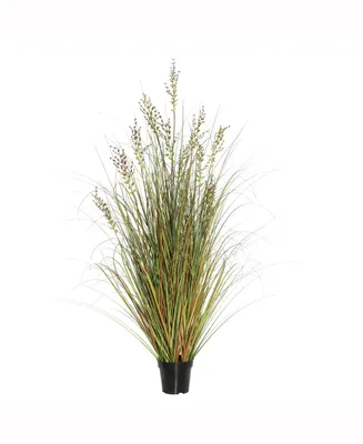 Vickerman 36" Pvc Artificial Potted Green And Brown Grass X 215 And Plastic Grass X 7