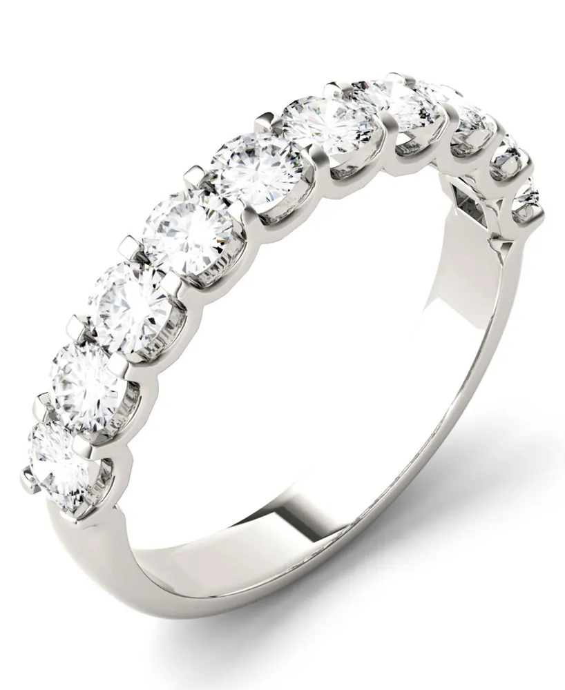 Moissanite Round Anniversary Band (1 ct. t.w. Diamond Equivalent) 14k White Gold