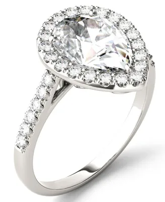 Moissanite Pear Halo Ring (2-5/8 ct. tw. Diamond Equivalent) 14k White Gold