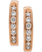 Diamond Huggie Hoop Earrings (1/2 ct. t.w.) in 14k Rose Gold