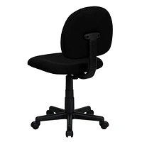 Mid-Back Black Fabric Swivel Task Chair