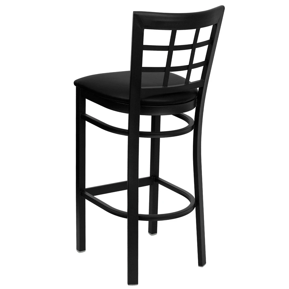 Hercules Series Black WindowRestaurant Barstool