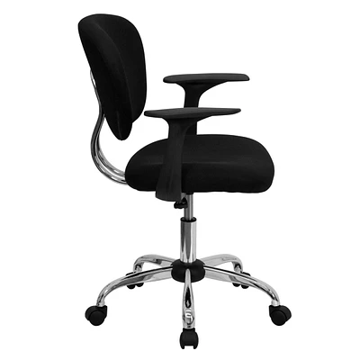 Mid-Back Mesh Swivel Task Chair With Chrome Base And Arms