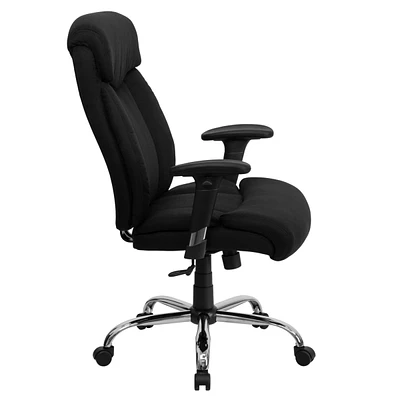 Hercules Series Big & Tall 400 Lb. Rated Black Fabric Executive Swivel Chair With Adjustable Arms