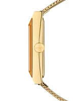 Gucci Women's Swiss G-Frame Gold-Tone Pvd Stainless Steel Mesh Bracelet Watch 21x34mm