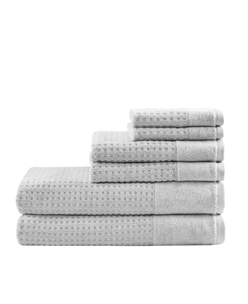 Madison Park Spa Waffle Jacquard 600 Gsm Combed Cotton 6-Pc. Towel Set