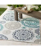 Closeout! Surya Alfresco Alf-9665 Teal 2'3" x 4'6" Area Rug, Indoor/Outdoor