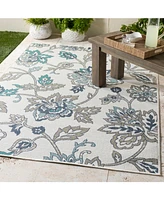 Livabliss Alfresco Alf-9674 Aqua 2'3" x 7'9" Runner Area Rug, Indoor/Outdoor