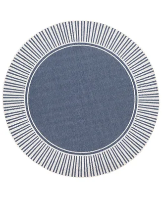 Surya Alfresco Alf-9682 Charcoal 5'3" Round Area Rug, Indoor/Outdoor