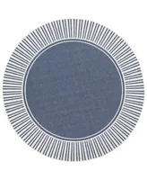 Surya Alfresco Alf-9682 Charcoal 5'3" Round Area Rug, Indoor/Outdoor