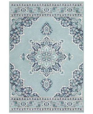 Surya Alfresco Alf-9687 Aqua 3' x 5'6" Area Rug, Indoor/Outdoor