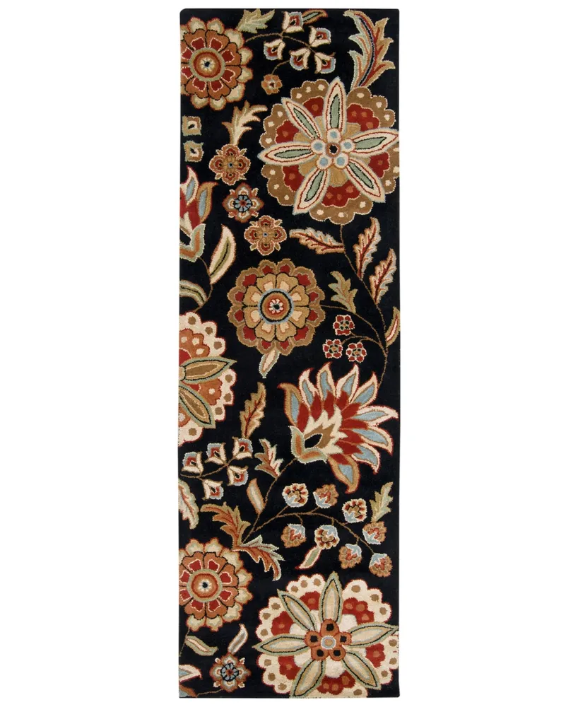 Surya Athena Ath-5017 Black 2'6" x 8' Runner Area Rug