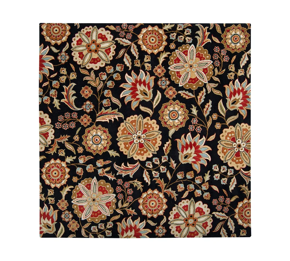 Surya Athena Ath-5017 Black 4' Square Area Rug