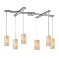 Coletta 1-Light Genuine Stone Pendant in Satin Nickel