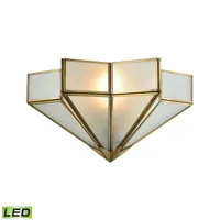 Decostar 1 Light Wall Sconce in Brushed Brass with Frosted Glass