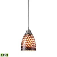 1 Light Pendant in Satin Nickel Coco Glass