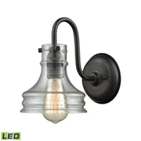 Binghamton 1 Light Wall Sconce in Oil Rubbed Bronze with Clear Glass