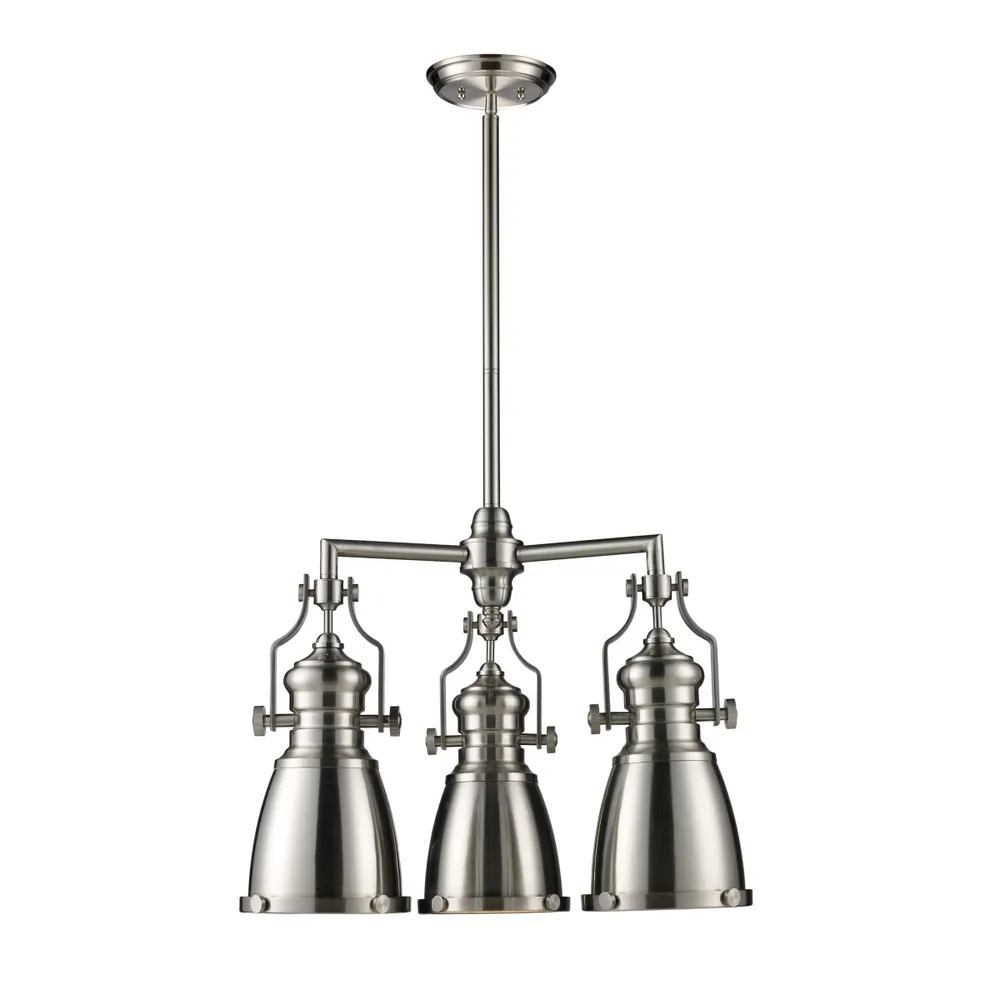 Chadwick 3-Light Chandelier in Satin Nickel