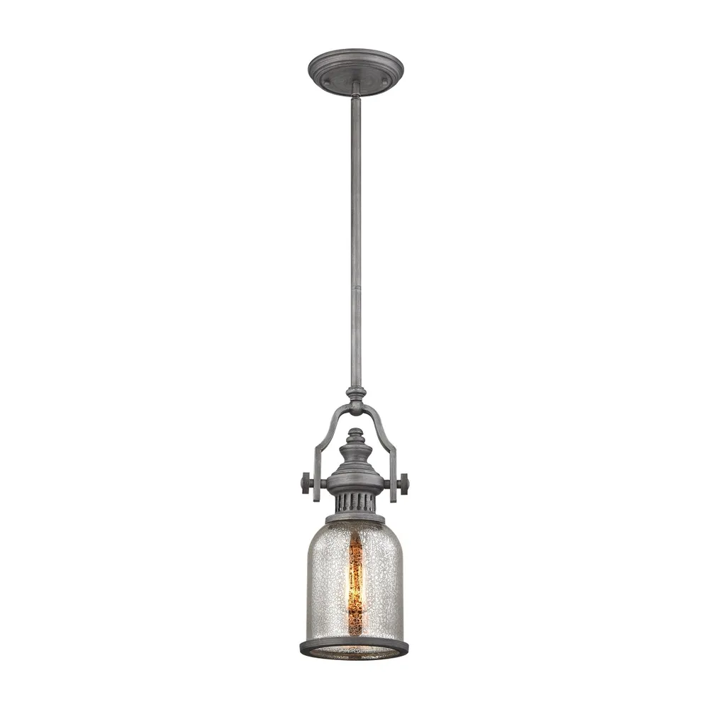 Chadwick 1 Light Pendant in Weathered Zinc