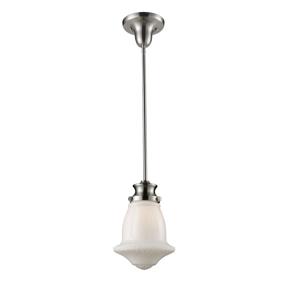 Schoolhouse 1-Light Pendant in Satin Nickel