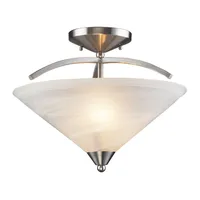 Elysburg Collection 2-Light Semi-Flush in Satn Nickel