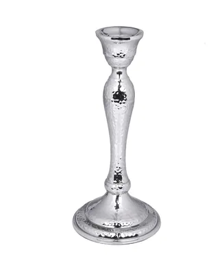 Classic Touch 8.75" Hammered Nickel Candlestick