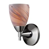 Celina 1-Light Sconce in Polished Chromw with Creme Glass