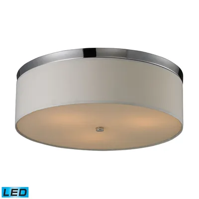 Flushmounts 3 Light Flushmount in Polished Chrome - Led, 800 Lumens (2400 Lumens Total) with Full Scale Dimming Range